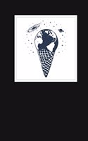 Notebook: Blank Notebook with Earth Ice Cream Double Exposure Design, Make it Your Journal, Diary, Sketchbook or School Notebook, 6" x 9", 150 Blank Pages, Gl(Double Exposure)