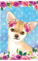 Bullet Journal for Dog Lovers Fawn Chihuahua in Flowers