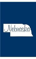Nebraska - Navy Blue Lined Notebook with Margins: 101 Pages, Medium Ruled, 6 x 9 Journal, Soft Cover