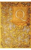 Monogram "q" Journal: Blank Notebook Diary Log(17 Monogram Nouveauone 365 Lined)