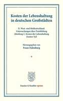 Kosten Der Lebenshaltung in Deutschen Grossstadten
