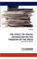 The Effect of Online Journalism on the Freedom of the Press