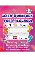 Math Workbook for Preschool Reading Tracing Counting Numbers