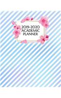 2019-2020 Academic Planner: Pink and Baby Blue Striped Floral Design Weekly & Monthly Dated High School Homeschool or College Student 8x10 Academic Planner Organizer with Visio(1 2019-2020 School Year Academic Planner)