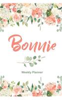 Bonnie Weekly Planner: Undated Version include Habit Tracker Monthly Review Journal Prompt book Dot Grid Note