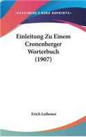 Einleitung Zu Einem Cronenberger Worterbuch (1907)