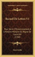 Recueil De Lettres V1