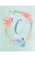 2020-2022 Calendar - Letter C - Light Blue and Pink Floral Design