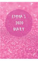 Emma's 2020 diary - 2020 diary week to view - Monthly and weekly to do - Week by week journal/planner approx A5 size -150 pages (yellow glitter cover)