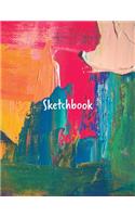 Sketchbook: notebook for drawing, writing, painting, sketching, or doodling, 100 pages, 8.5 x 11 inches (abstract cover)