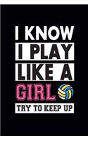 I know I Play Like A Girl Try To Keep Up