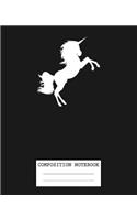 Composition Notebook: Unicorn Soft Glossy Cover Magical Rainbow Unicorns Kids Wide Ruled Blank Lined Journal Paper 7.5 x 9.25 Inches 110 Pages