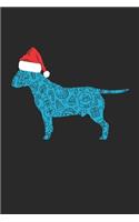 Bull Terrier with Santa Hat Christmas Notebook - Christmas Bull Terrier Journal - Christmas Gift for Bull Terrier Lovers, Dog Owners And Veterinaries