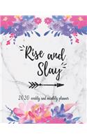 2020 Planner Rise And Slay: 2020 Weekly And Monthly Agenda, Jan to Dec Organizer, Diary With Motivational Quotes