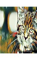 Sketch Book: Abstract Art, Cat Lovers Print (4), 8" x 10" - Drawing Sketch Pad, Unlruled Notebook, Drawing Paper -[Sketch book]