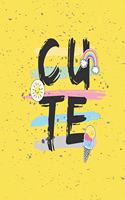 Cute: Cutie yellow cover (8.5 x 11) inches 110 pages, Blank Unlined Paper for Sketching, Drawing, Whiting, Journaling & Doodling(2 Cutie Yellow Sketchbook)