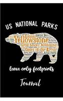 US National Parks Leave Only Footprints Journal