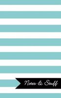 Notes & Stuff Lined Notebook With Caribbean Blue Striped Pattern Cover
