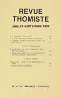 Revue Thomiste - 3/1992: (Revue Thomiste)
