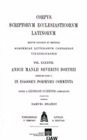 Boethius. in Isagogen Porphyrii Commenta