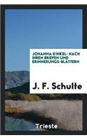 Johanna Kinkel: Nach Ihren Briefen Und Erinnerungs-BlÃ¤ttern