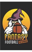 Fantasy Football Wizard: Fantasy Football Journal, Blank Paperback Notebook to Write Draft Choices, Keep Stats, 150 pages, college ruled