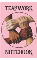 Teamwork Notebook: Light Pink Co-Worker or Colleague Notebook Wide Ruled Lined Journal 6x9 Inch ( Legal ruled ) Birthday Gift Idea Interpersonal Problem Solving and Co