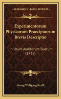 Experimentorum Physicorum Praecipuorum Brevis Descriptio