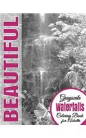Beautiful Grayscale Waterfalls Adult Coloring Book