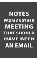 Notes From Another Meeting That Should Have Been An Email: Lined Journal Notebook
