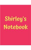 Shirley's Notebook: Pink Cover, College Ruled, 100 Sheets, 8.5" x 11" (Letter Size), White Paper(34 Women's Custom Names)