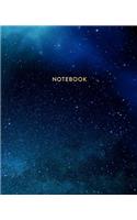 Notebook: Deep Space Blue Star Systems - Journal for Girls and Boys, Kids, School, Students and Teachers - 7.5 x 9.25, 100 Blank Lined Pages