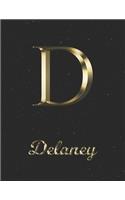 Delaney: 1 Year Daily Planner (12 Months) - Yellow Gold Effect Letter D Initial First Name - 2020 - 2021 - 365 Pages for Planning - January 20 - December 20 
