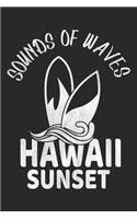 Hawaii Sunset: Hawaii Surfing Notebook Blank Line Family Journal Lined with Lines 6x9 120 Pages Checklist Record Book Take Notes Hawaii Paradise Planner Paper Chri