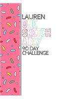Lauren: Personalized colorful sprinkles sketchbook with name: One sketch a day for 90 days challenge