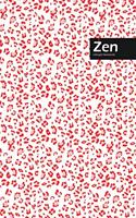 Zen Lifestyle, Animal Print, Write-in Notebook, Dotted Lines, Wide Ruled, Medium Size 6 x 9 Inch (Red)