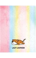 Lazy leopard: Lazy leopard on rainbow cover and Dot Graph Line Sketch pages, Extra large (8.5 x 11) inches, 110 pages, White paper, Sketch, Draw and Paint
