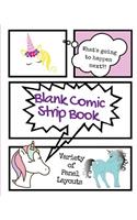 Blank Comic Strip Book Unicorns