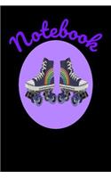Notebook: Retro Roller Skating Homework Book Composition and Journal Diary