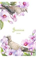 Jessica Journal: Personalized Name Journal or Diary Notebook for Women to Write In, Birds and Flowers (Gift Journal)