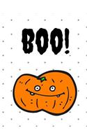 Boo!: Halloween Notebook, Journal, Diary / 100 Pages College Ruled, White(Halloween Notebooks)