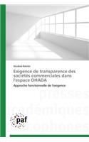 Exigence de Transparence Des Sociétés Commerciales Dans l'Espace Ohada