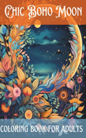Chic Boho Moon coloring book for adults