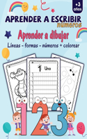 Aprender a escribir números: Aprender a dibujar líneas, formas y números Aprendiendo a Repasar Libro infantile de colorear para niños y niñas Cuaderno de actividades preescolar 