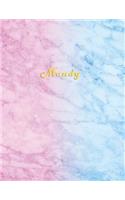 Mandy: Personalized custom college ruled journal for girls Standard lined size composition exercise note book