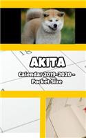 Akita Calendar 2019-2020 - Pocket Size