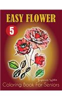 Easy Flower Coloring Book for Seniors