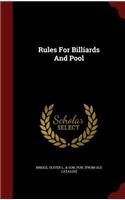 Rules For Billiards And Pool