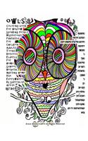 Owls Coloring Book for Hebrew Speaking People Mysterious Fantastic for Children Adults Teens Retirees Elderly for Home School Hospital Nursing Home Use Everywhere by Surrealist Artist Grace Divine