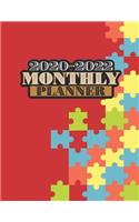 2020-2022 Monthly Planner: Autism Awareness Design: 36-Month Calendar 3 Year Monthly Planner + Holiday Reminder
